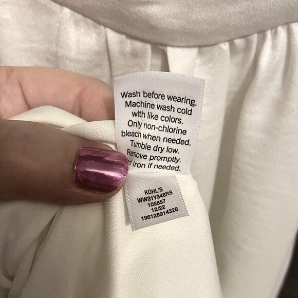 Nine West Ruffle Hem Sleeveless Mock Halter Dress White Size XXL - Picture 5 of 5